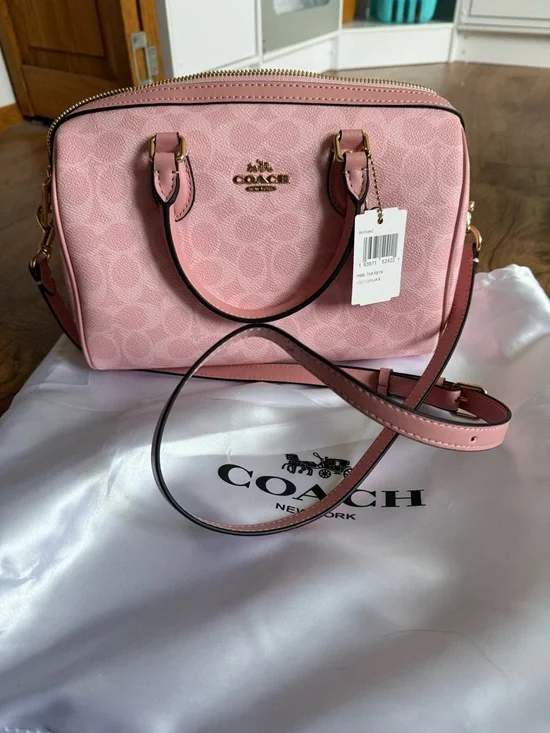 Coach Powder Pink Rowan Satchel Bag - Picture 4 of 6